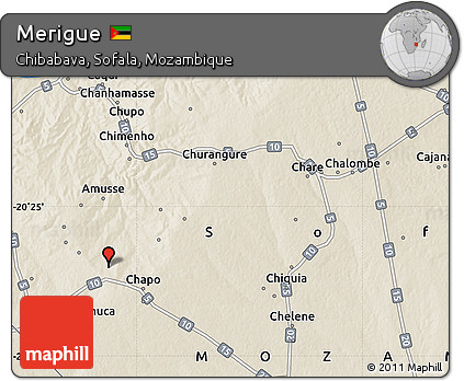 Shaded Relief Map of Merigue