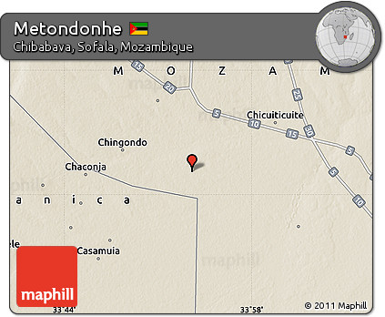 Shaded Relief Map of Metondonhe