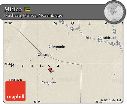 Shaded Relief Map of Mitico