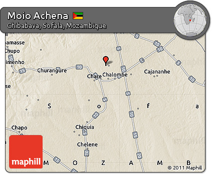 Shaded Relief Map of Moio Achena