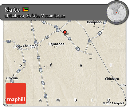 Shaded Relief Map of Naite