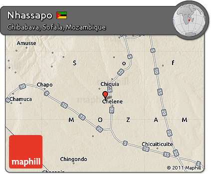 Shaded Relief Map of Nhassapo