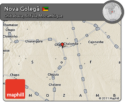 Shaded Relief Map of Nova Golegã