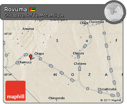 Shaded Relief Map of Rovuma