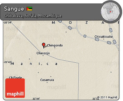 Shaded Relief Map of Sangue