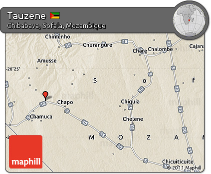Shaded Relief Map of Tauzene