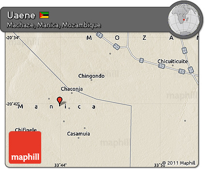 Shaded Relief Map of Uaene