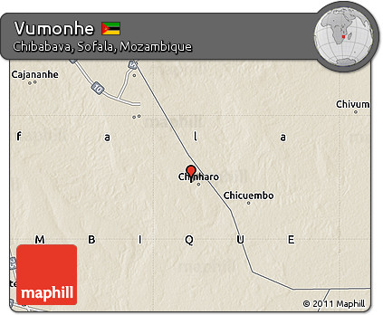 Shaded Relief Map of Vumonhe