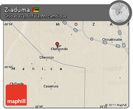 Shaded Relief Map of Ziaduma