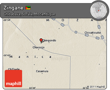 Shaded Relief Map of Zingane
