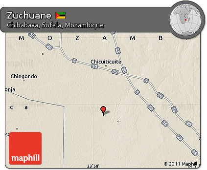 Shaded Relief Map of Zuchuane