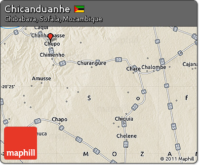 Shaded Relief Map of Chicanduanhe