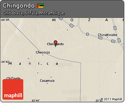 Shaded Relief Map of Chingondo