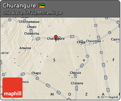 Shaded Relief Map of Churangure