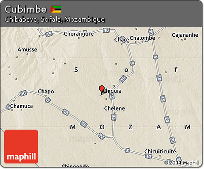 Shaded Relief Map of Cubimbe