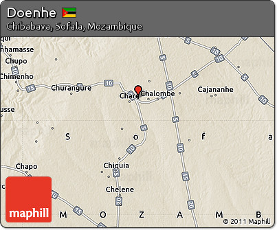 Shaded Relief Map of Doenhe