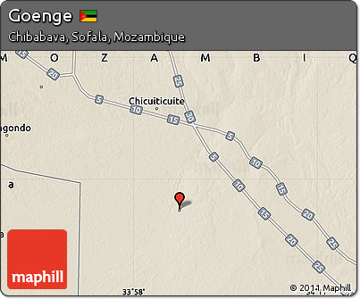 Shaded Relief Map of Goenge