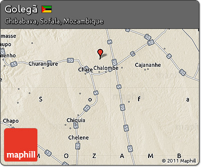 Shaded Relief Map of Golegã