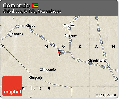 Shaded Relief Map of Gomondo