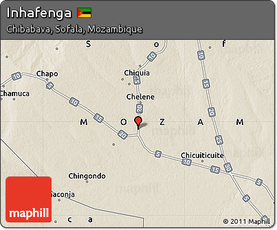 Shaded Relief Map of Inhafenga