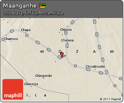 Shaded Relief Map of Maanganhe
