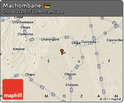 Shaded Relief Map of Machombane