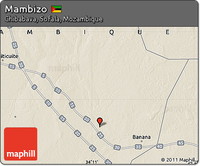Shaded Relief Map of Mambizo