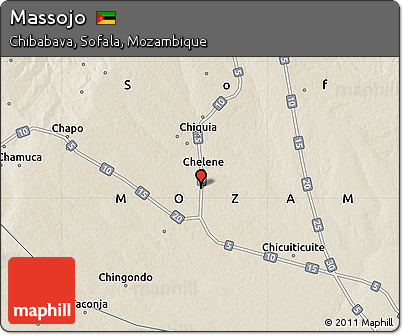 Shaded Relief Map of Massojo