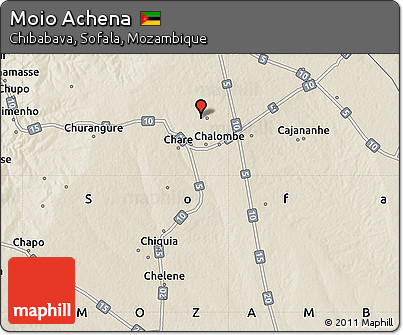 Shaded Relief Map of Moio Achena