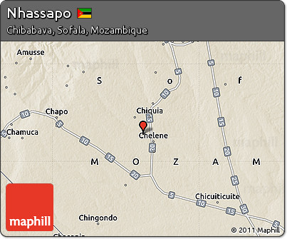 Shaded Relief Map of Nhassapo
