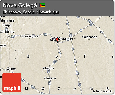 Shaded Relief Map of Nova Golegã