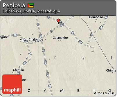 Shaded Relief Map of Penicela