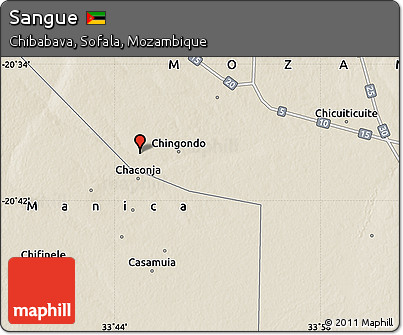 Shaded Relief Map of Sangue