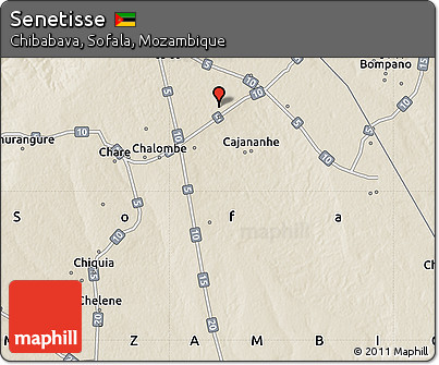 Shaded Relief Map of Senetisse