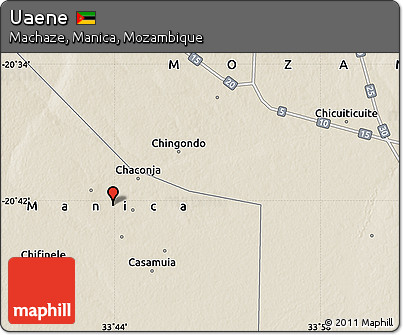 Shaded Relief Map of Uaene