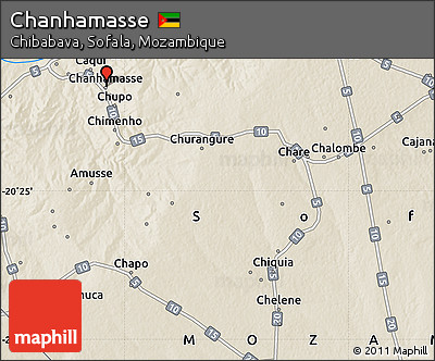 Shaded Relief Map of Chanhamasse