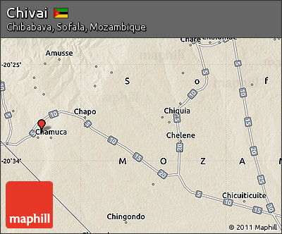 Shaded Relief Map of Chivai