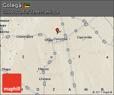 Shaded Relief Map of Golegã