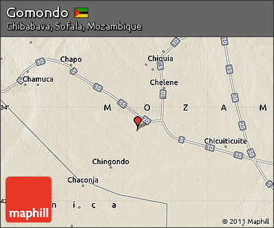 Shaded Relief Map of Gomondo