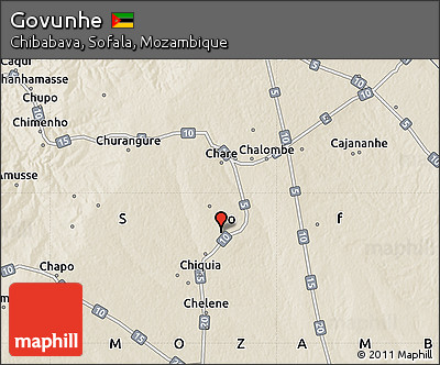 Shaded Relief Map of Govunhe