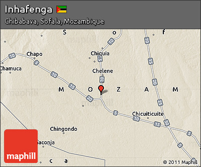 Shaded Relief Map of Inhafenga