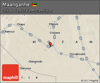 Shaded Relief Map of Maanganhe