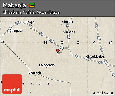 Shaded Relief Map of Mabanja
