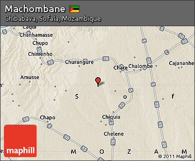 Shaded Relief Map of Machombane