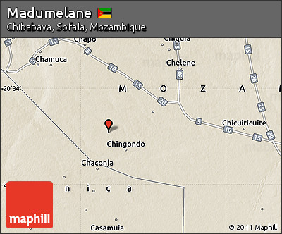 Shaded Relief Map of Madumelane