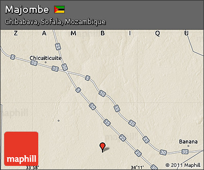 Shaded Relief Map of Majombe