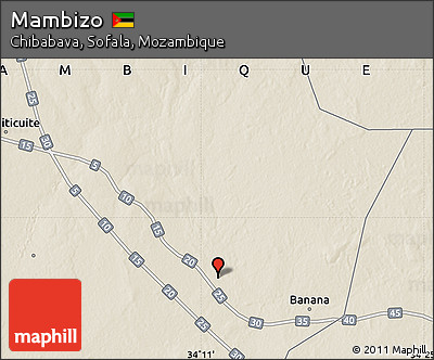 Shaded Relief Map of Mambizo