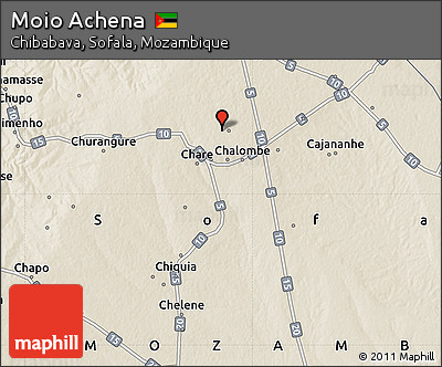 Shaded Relief Map of Moio Achena