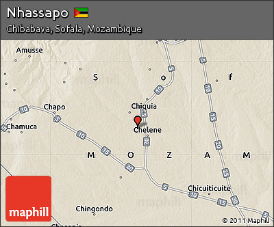 Shaded Relief Map of Nhassapo