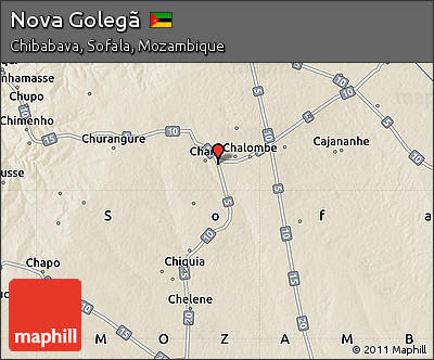 Shaded Relief Map of Nova Golegã